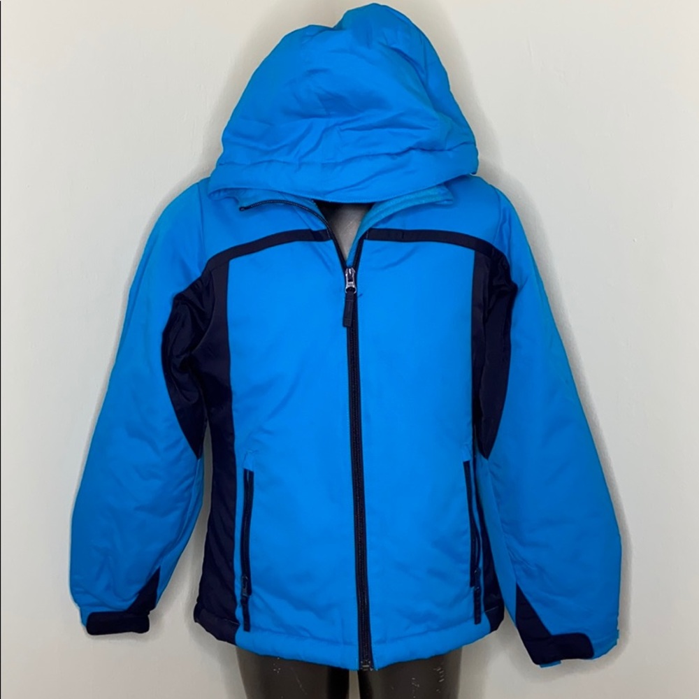 The Children Place Boys Blue Ski Snow Outerwear Hooded Jacket Size 7-8